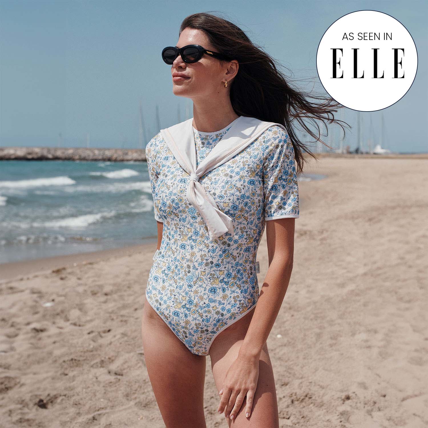 Damen UV Badeanzug Sailor Marbella - blumen