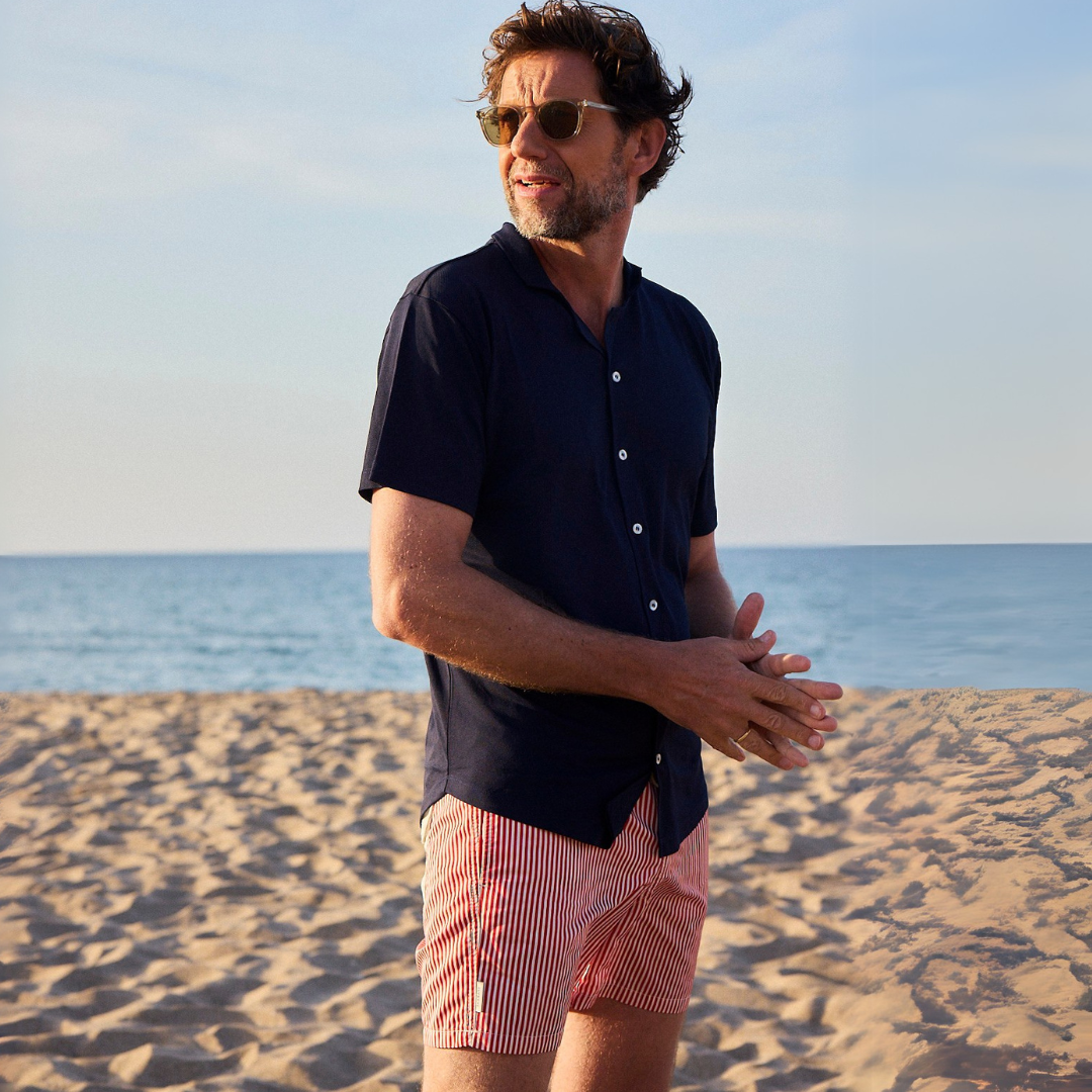 Männer UV Hemd Kurzarm mit UV-Schutz - Marineblau