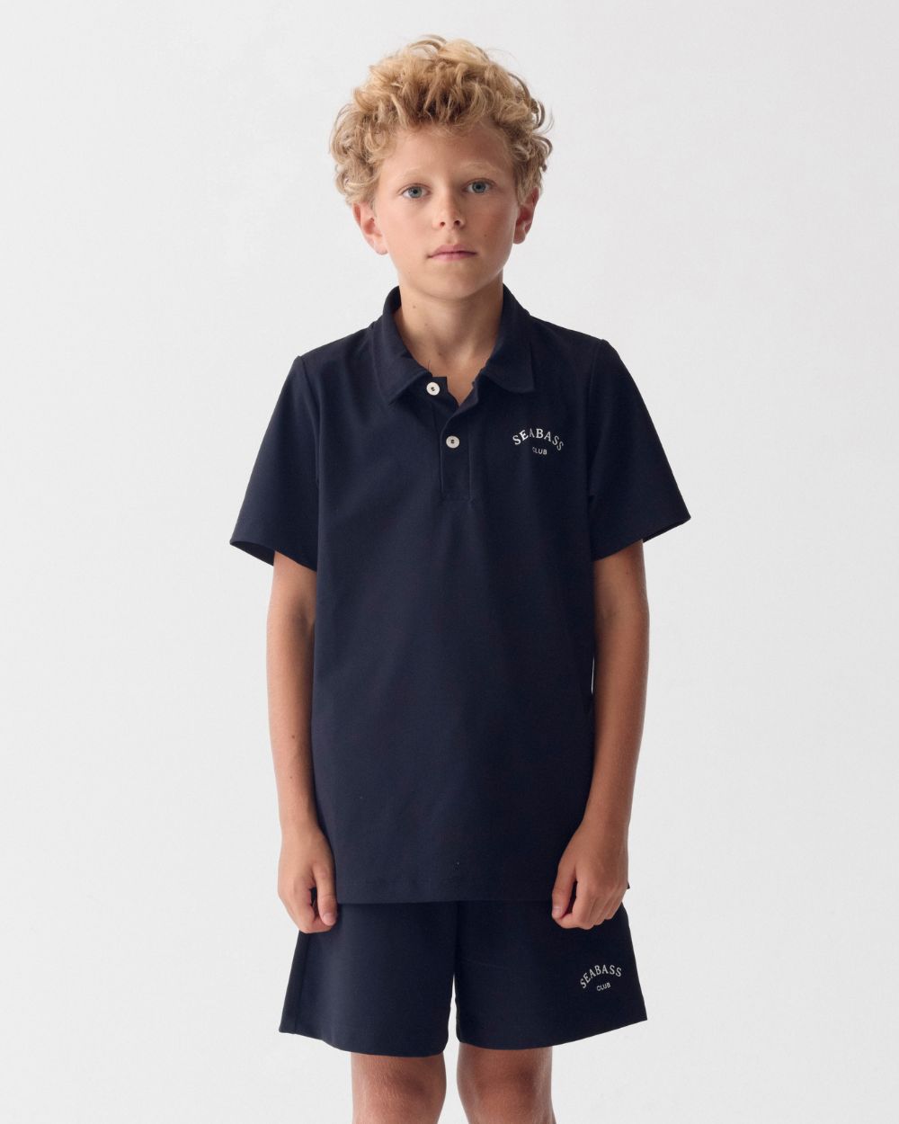 Kinder-Poloshirt mit UV-Schutz, Marineblau