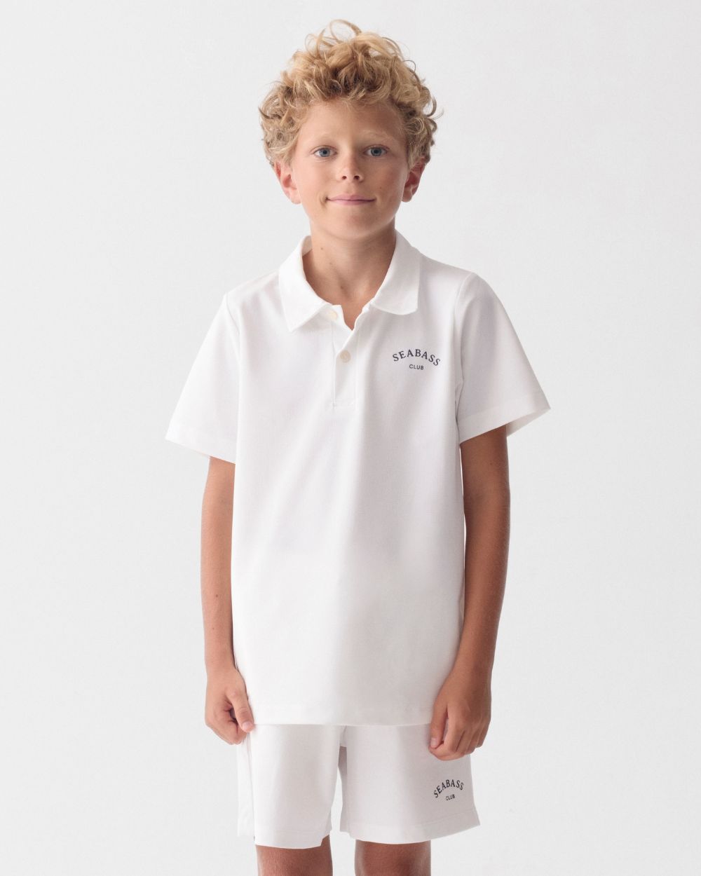 Kinder-Poloshirt mit UV-Schutz, Weiß