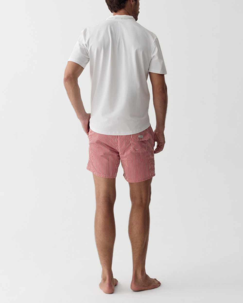 Männer UV Badeshort Venice - Rote Streifen