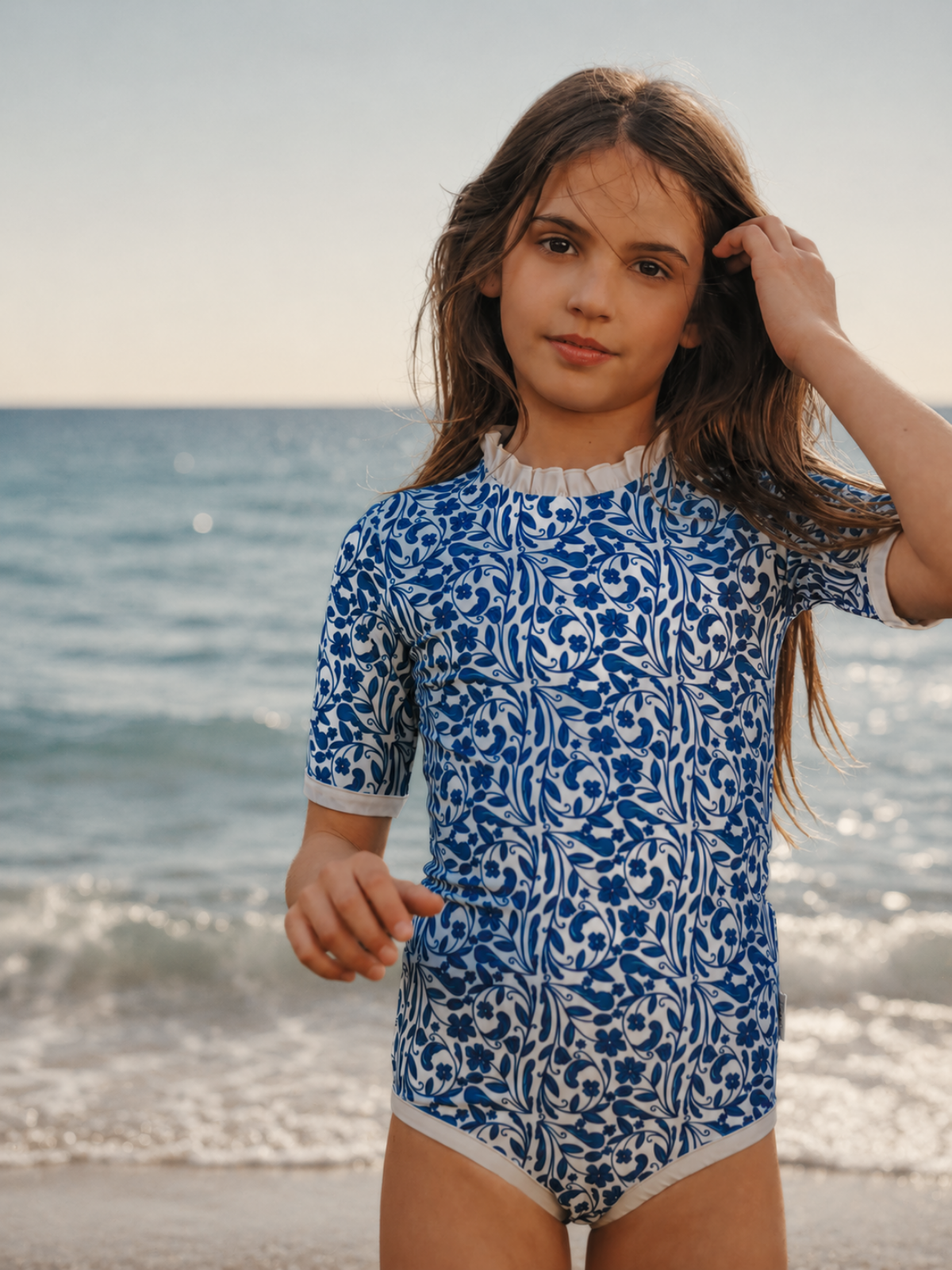 Mädchen UV Badeanzug Ruffle Positano