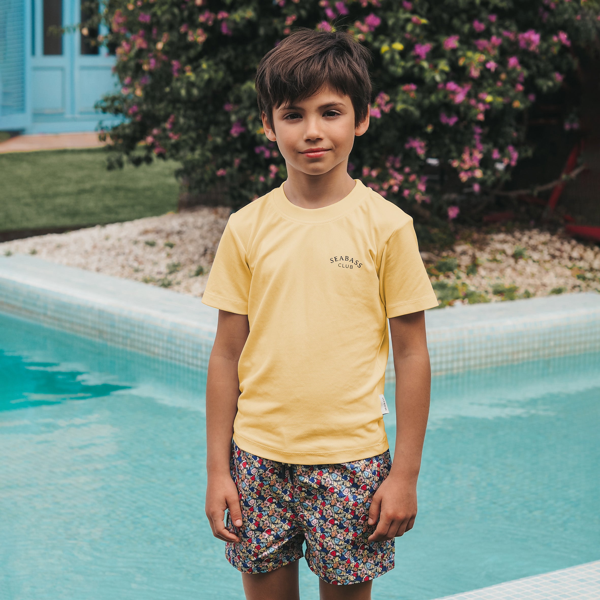 Jungs UV Badeshort Valencia - mehrfarbige Blumen