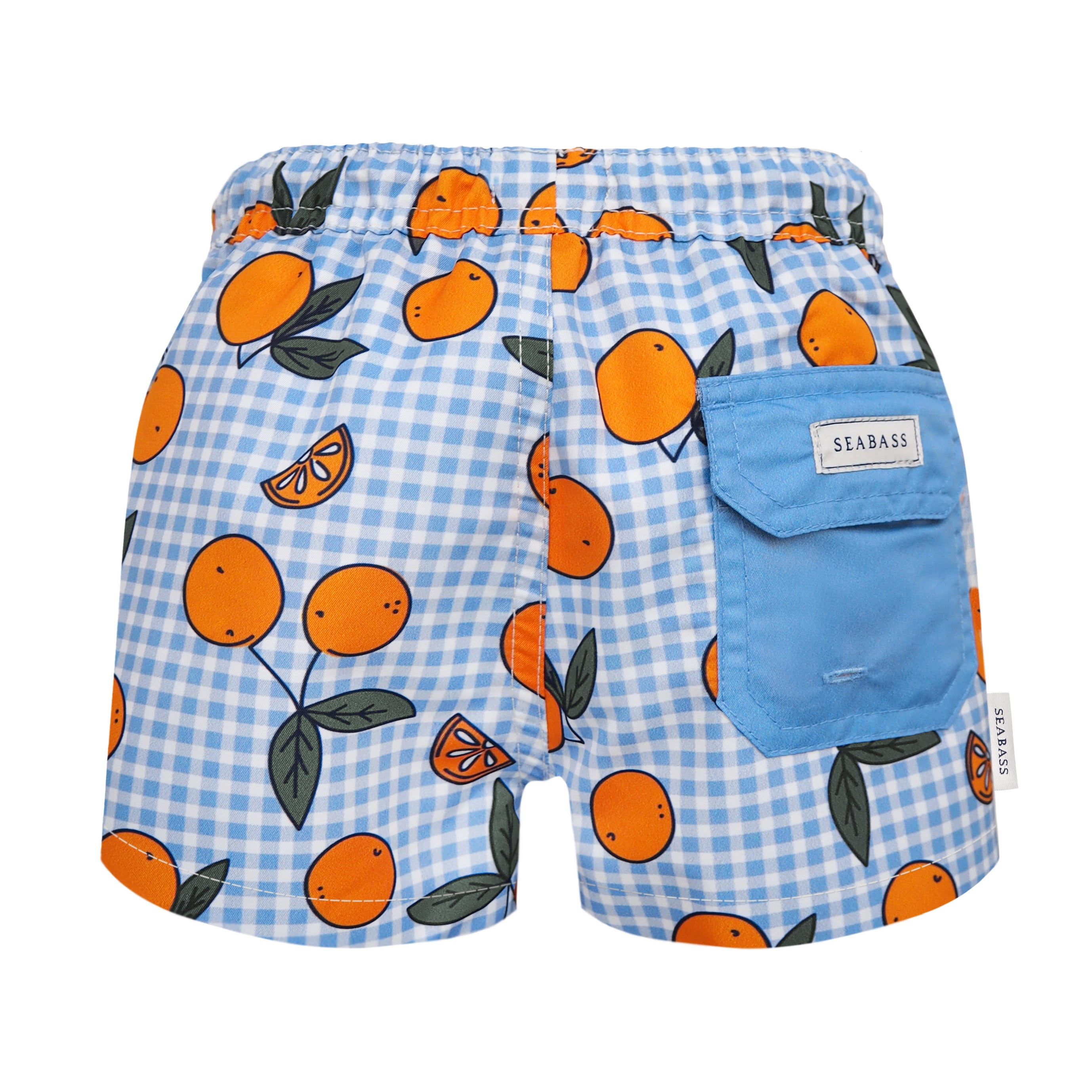Jungs UV Badeshort Corsica - Orange Blau kariert