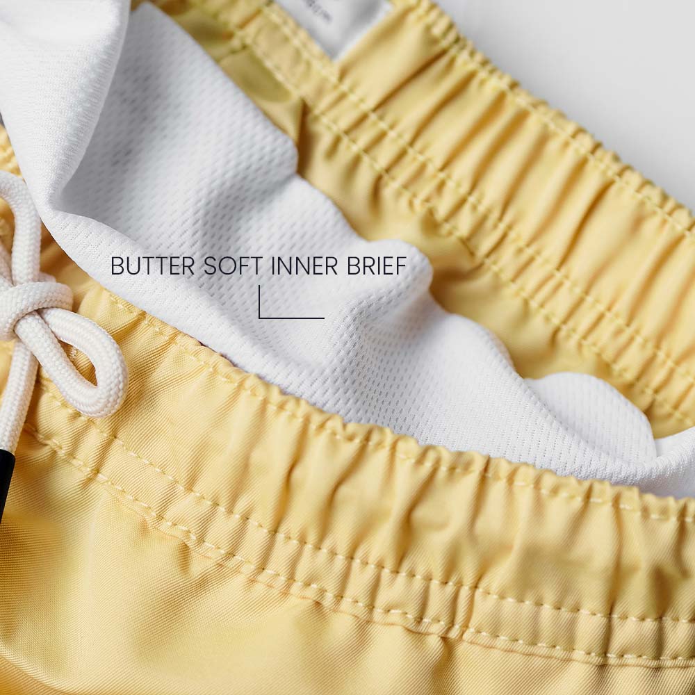 Jungs UV Badeshort Weiches Gelb - einfarbig