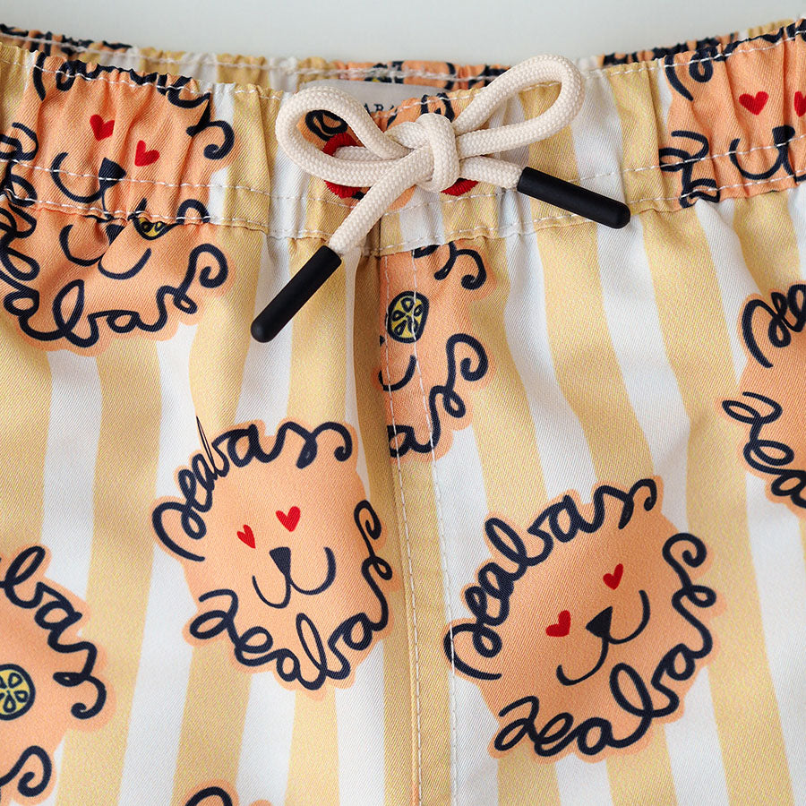 Jungs UV Badeshort Leone - Löwe Gelbe Streifen