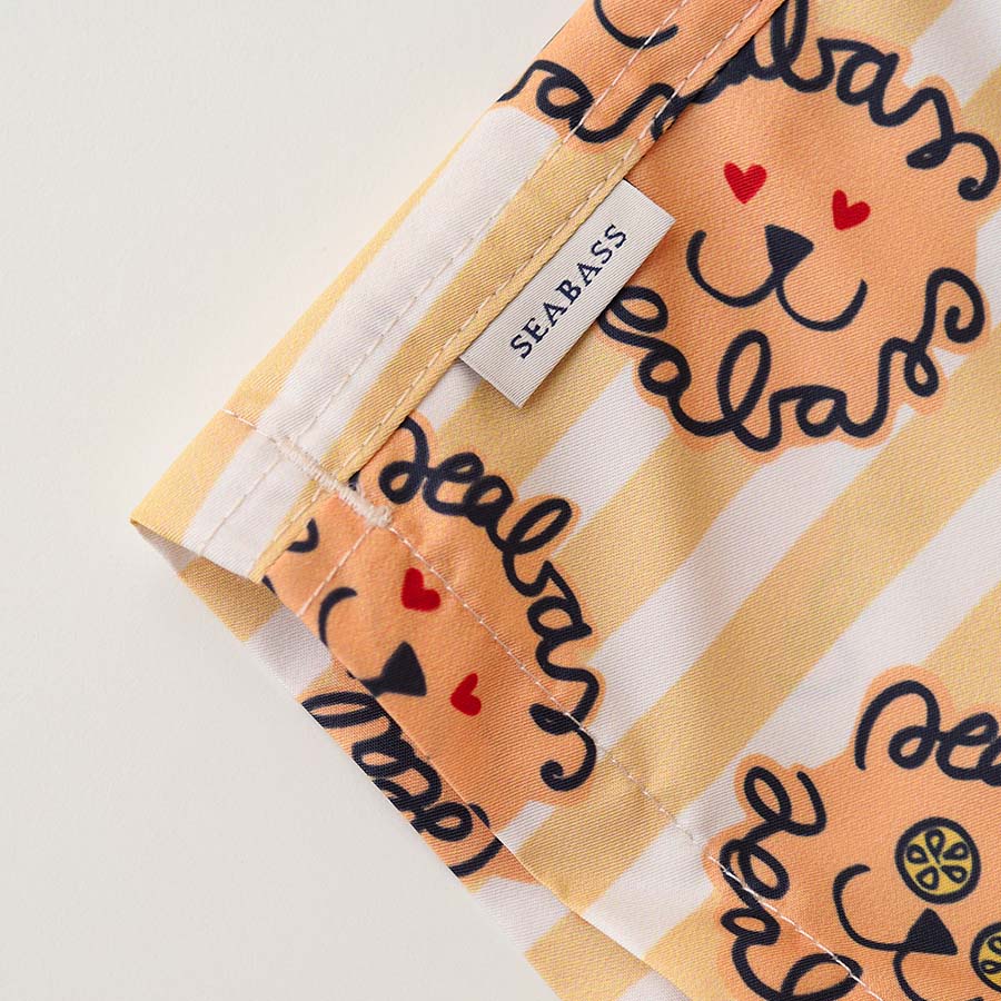 Jungs UV Badeshort Leone - Löwe Gelbe Streifen