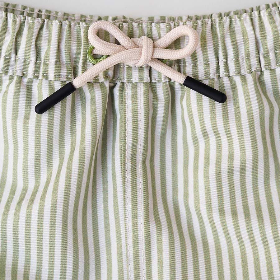 Männer UV Badeshort Portofino - Grüne Streifen