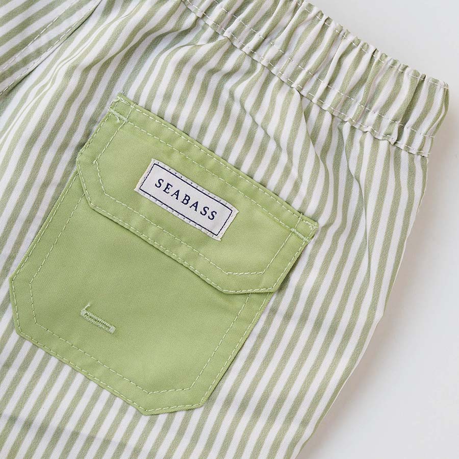 Jungs UV Badeshort Portofino - Grüne Streifen