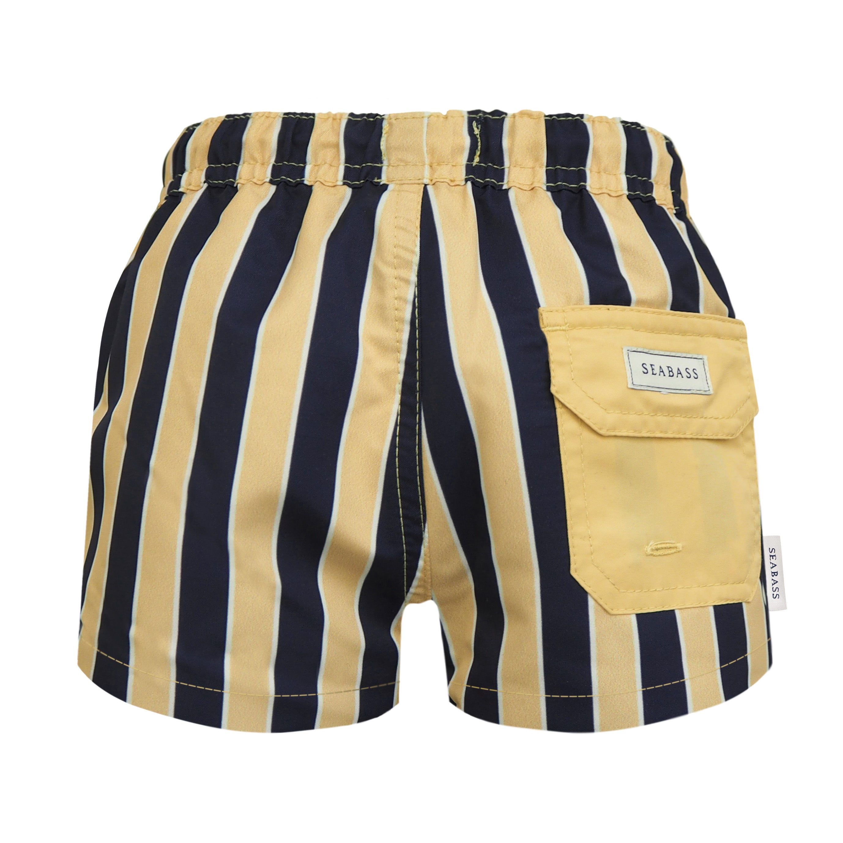 Jungs UV Badeshort Sorrento - Blau Gelb Gestreift
