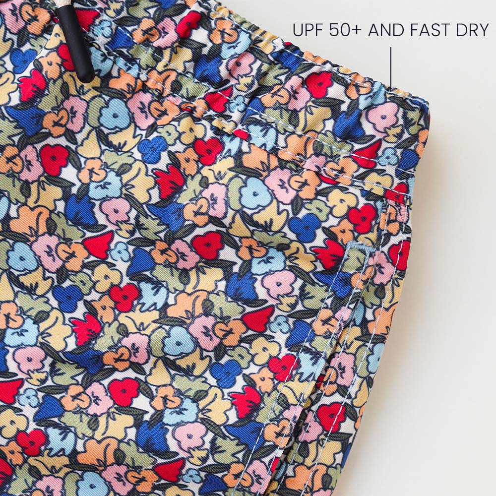 Jungs UV Badeshort Valencia - mehrfarbige Blumen