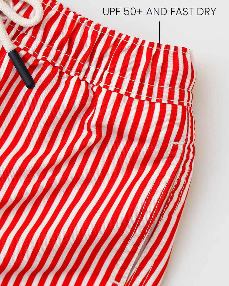 Jungs UV Badeshort Venice - Rote Streifen
