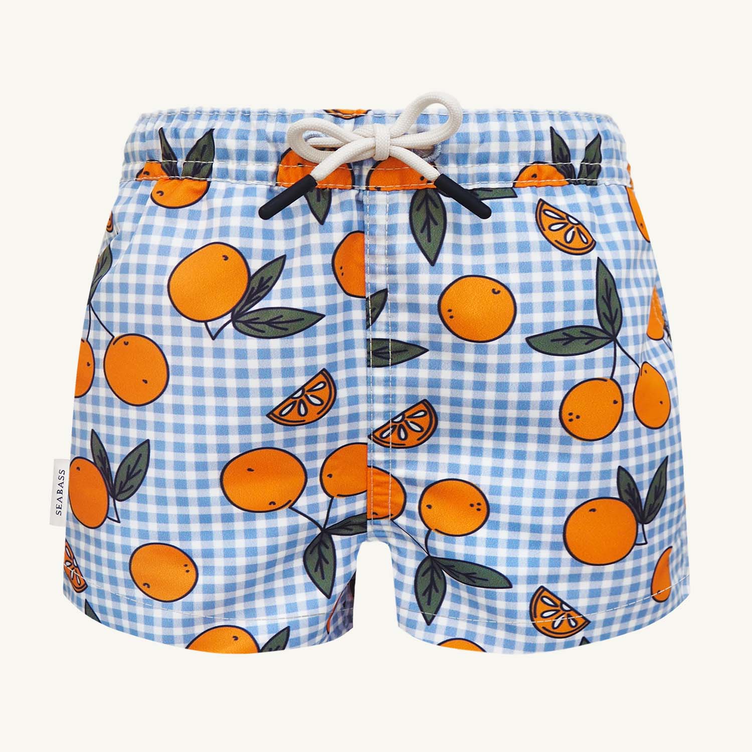 Jungs UV Badeshort Corsica - Orange Blau kariert