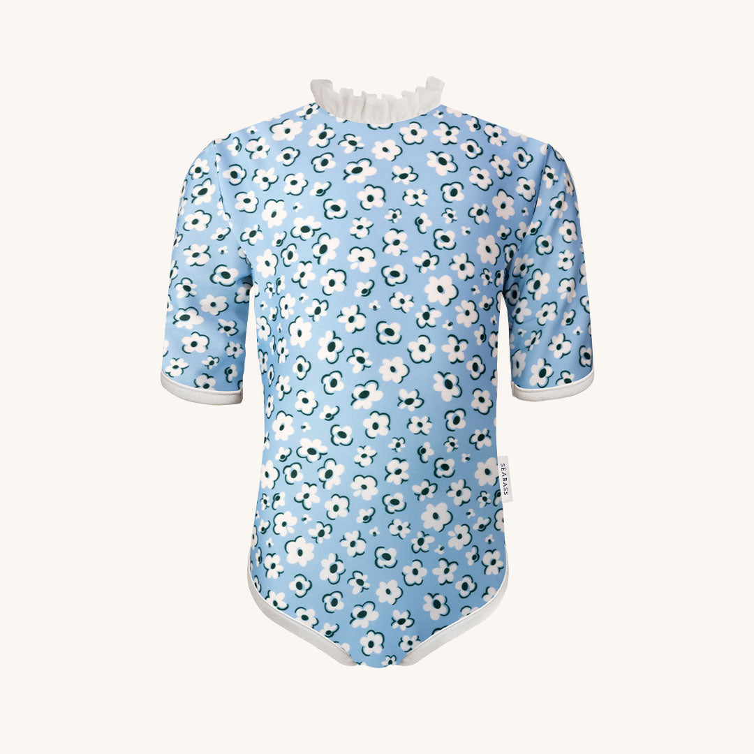 Mädchen Uv Badeanzug Palma Florence -  Hellblaue Blumen