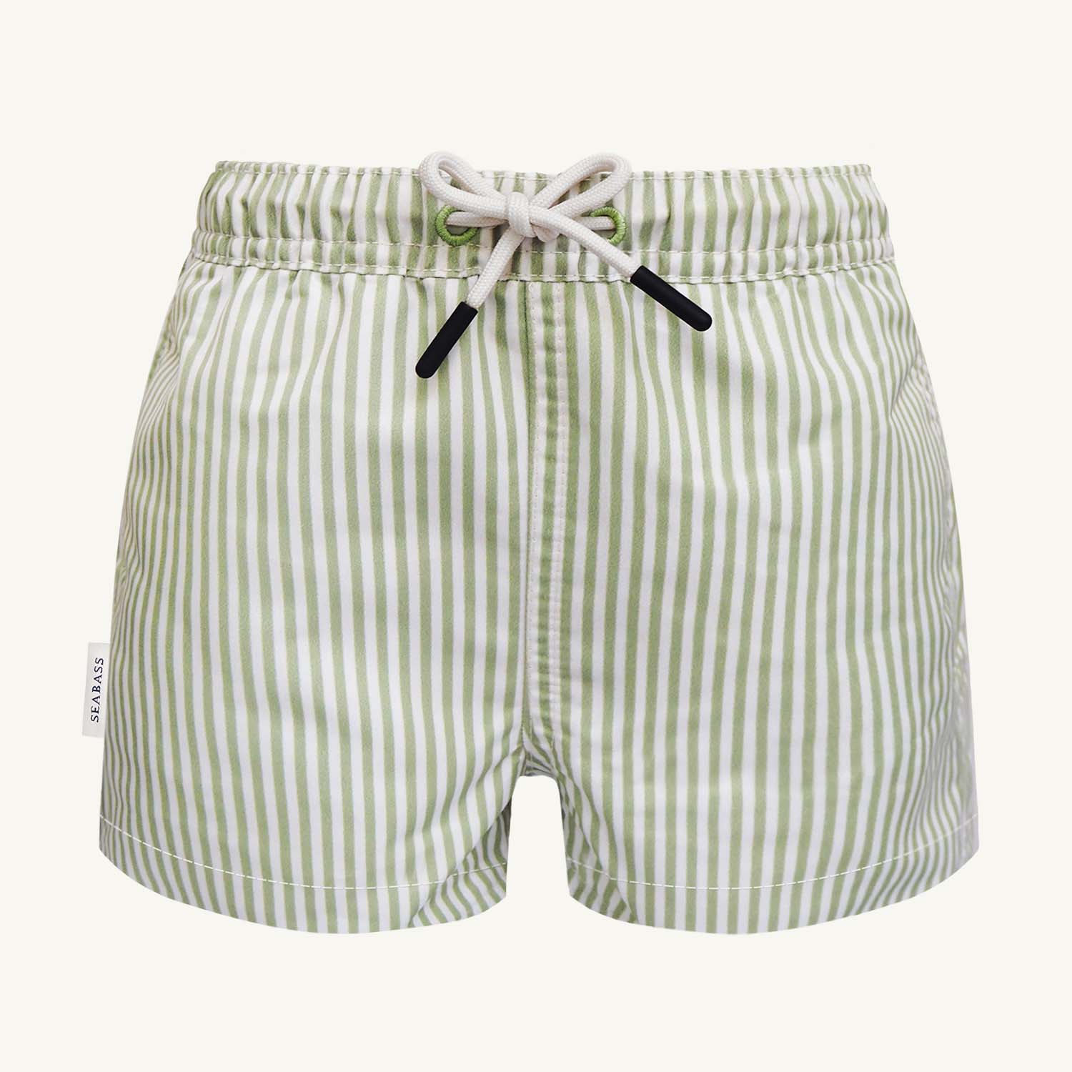 Männer UV Badeshort Portofino - Grüne Streifen