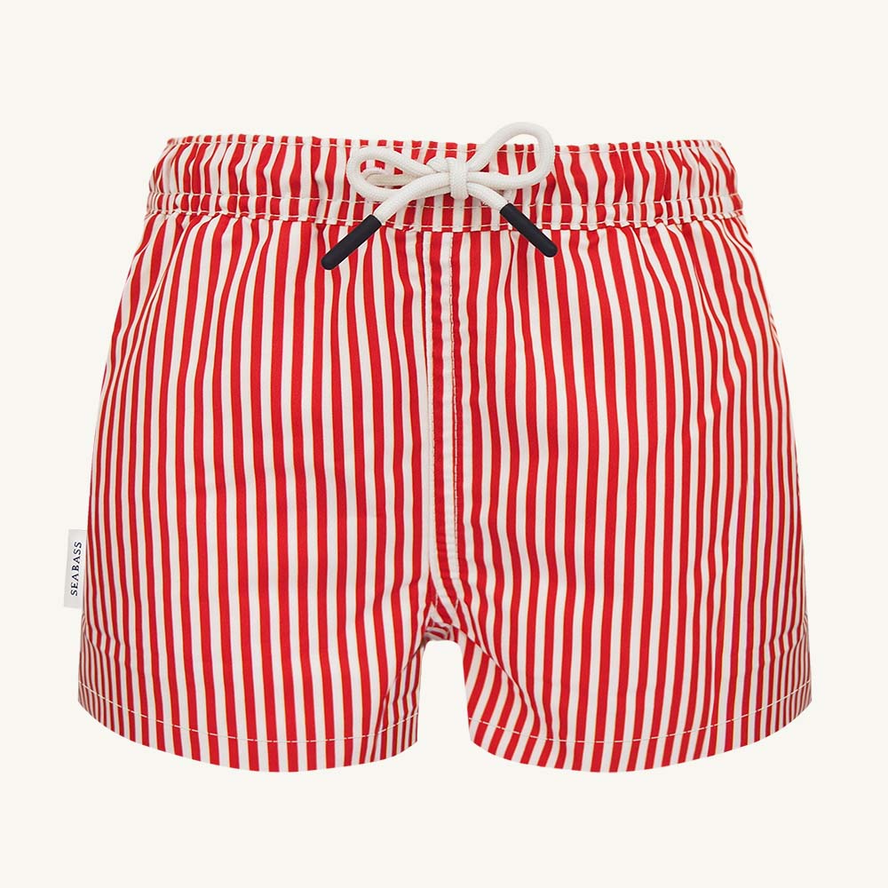 Männer UV Badeshort Venice - Rote Streifen