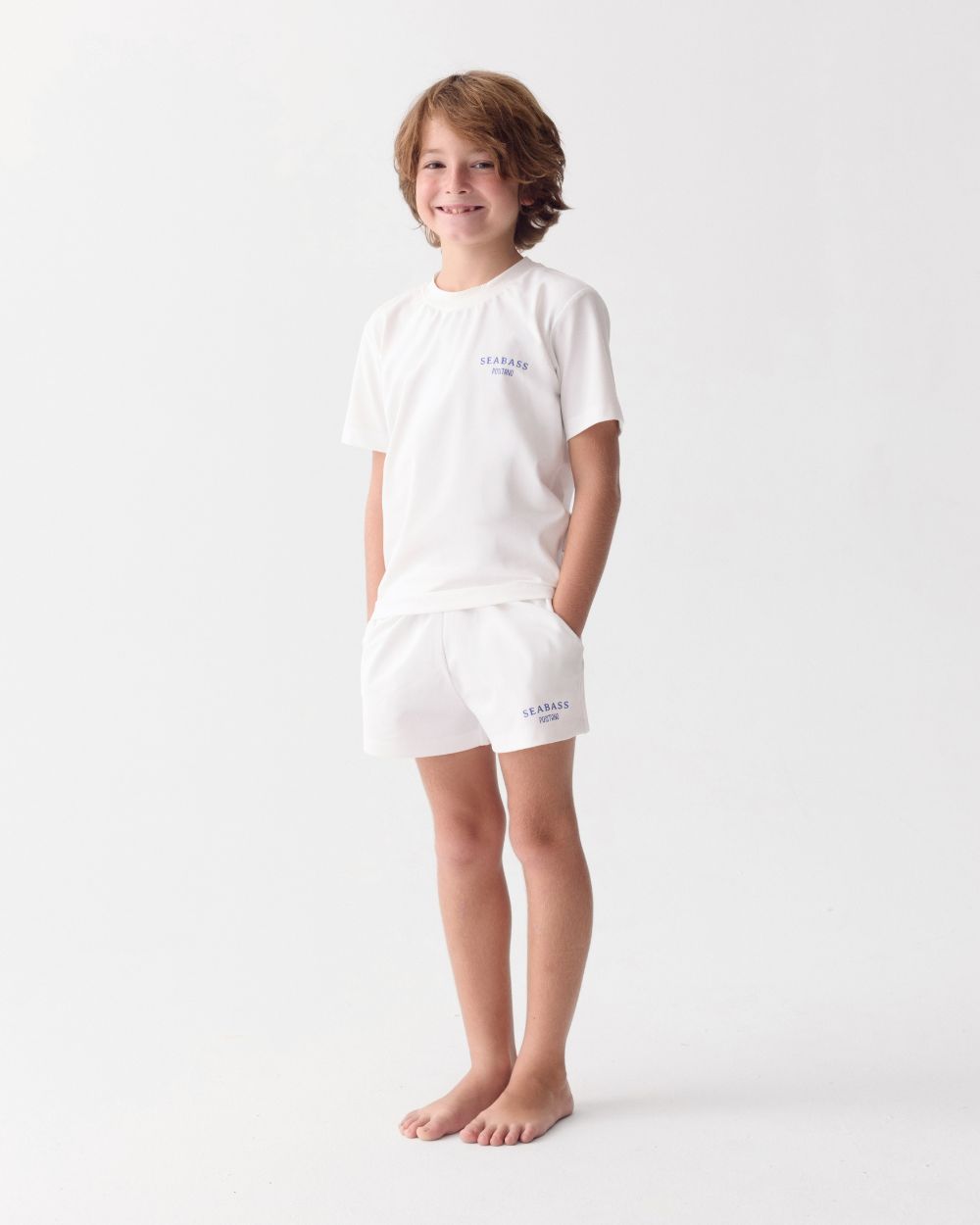 Kids UV Shorts Summer Flavours Positano White
