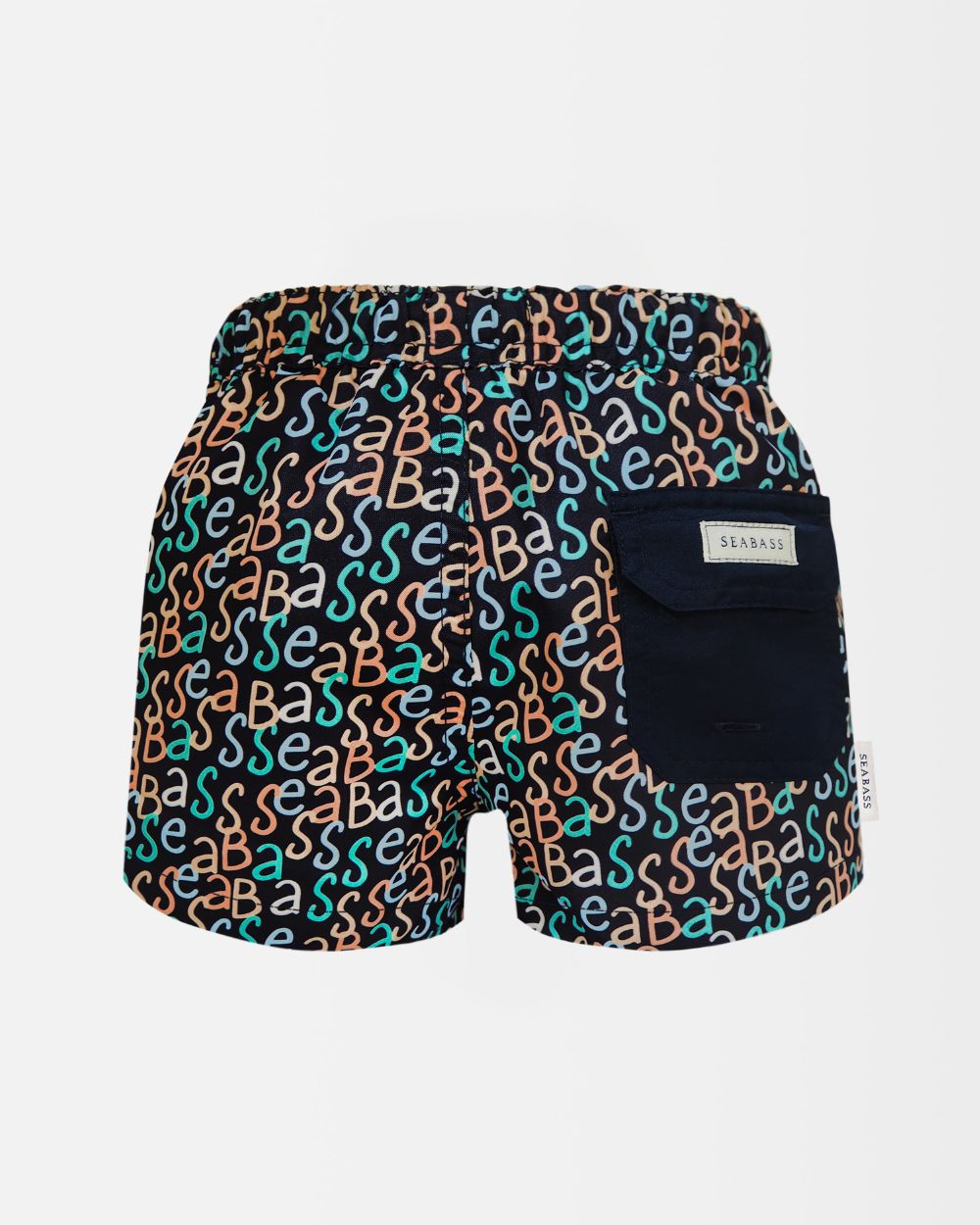 Jungs UV Badeshort Hollywood - Marineblauer Logodruck