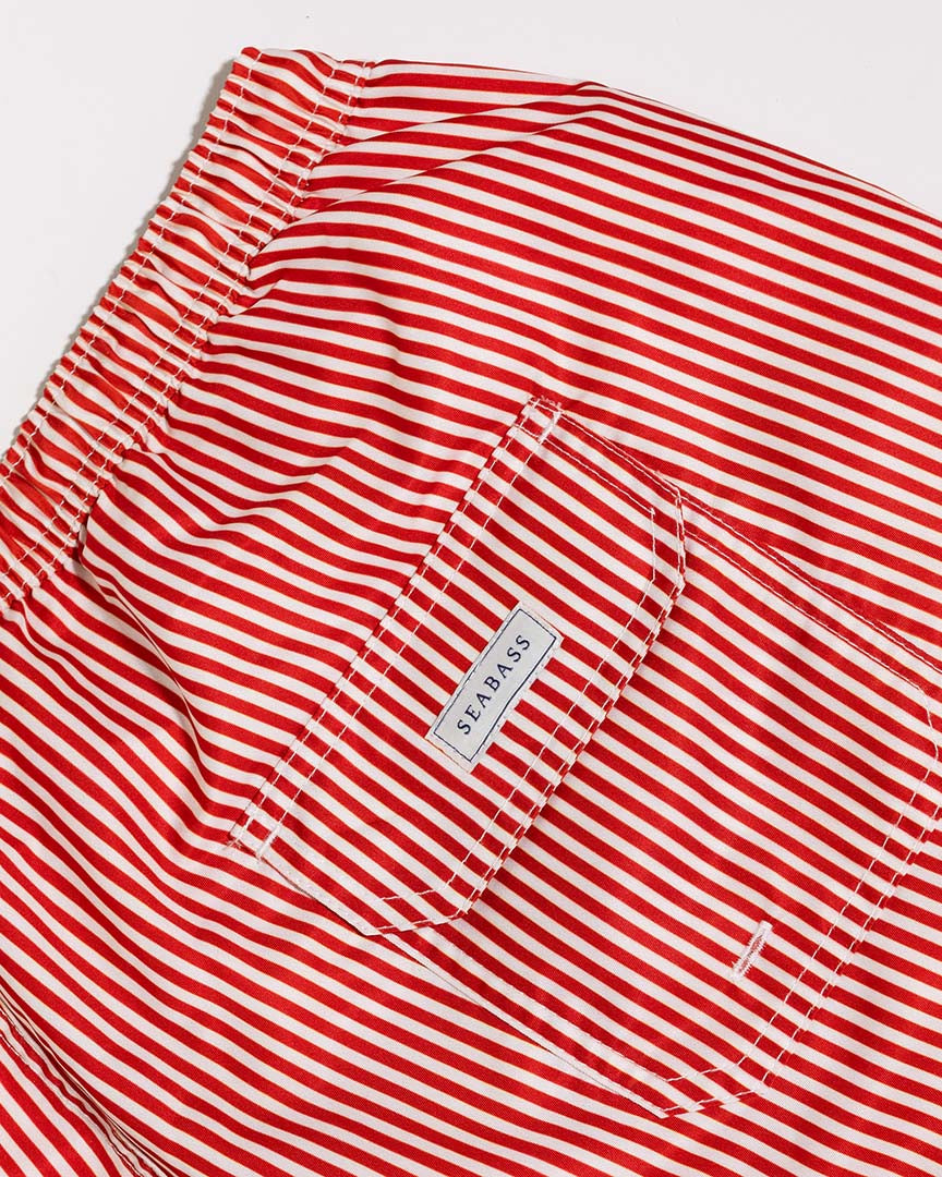 Männer UV Badeshort Venice - Rote Streifen