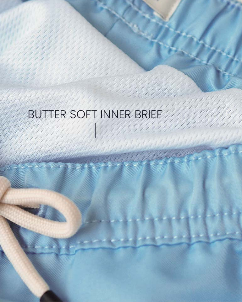 Männer UV Badeshort Hellblau - einfarbig