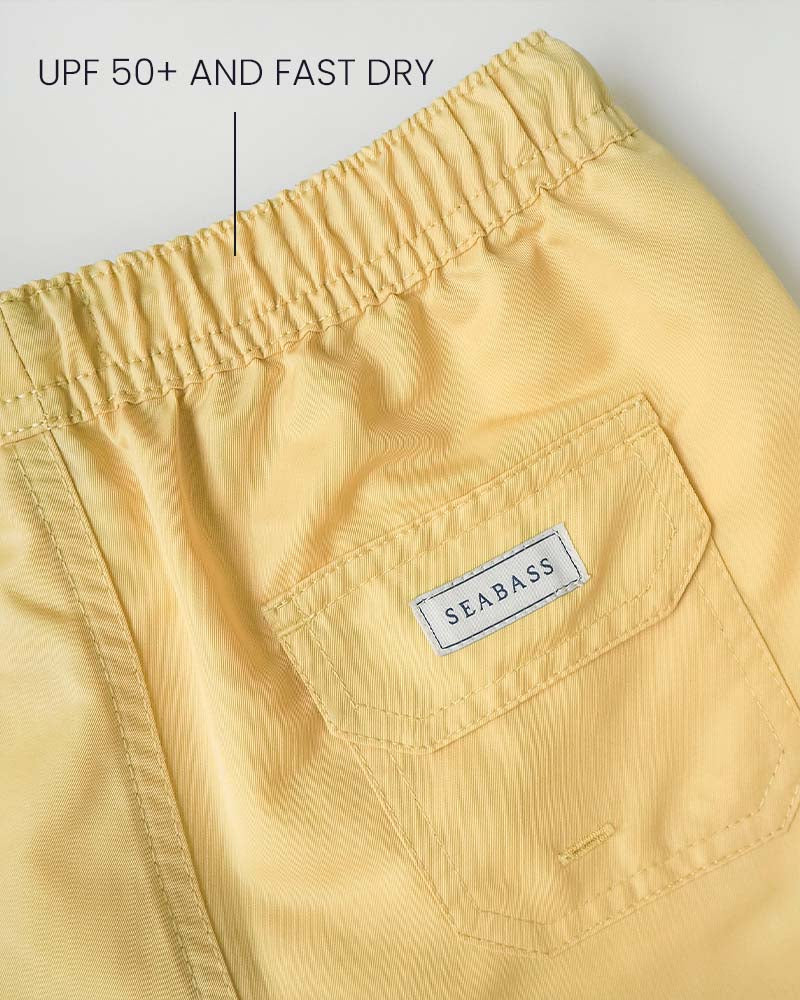Jungs UV Badeshort Weiches Gelb - einfarbig